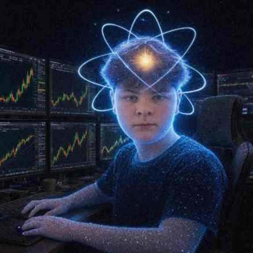 Quant Kid at his trading desk